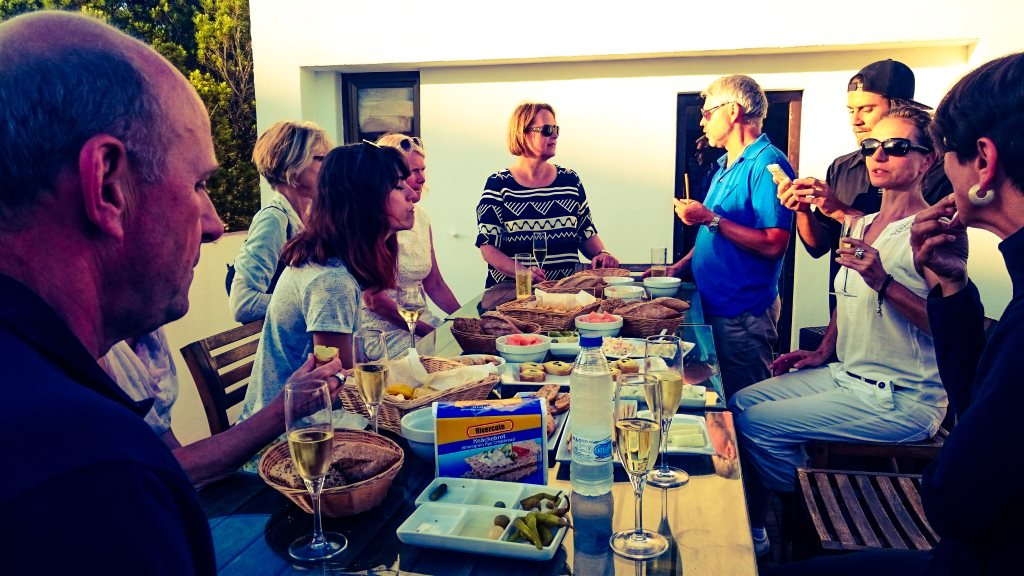 Essen auf der Dachterrasse